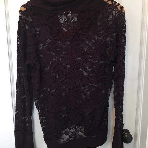 Lace plum sweater from Anthropologie - Picture 2 of 4